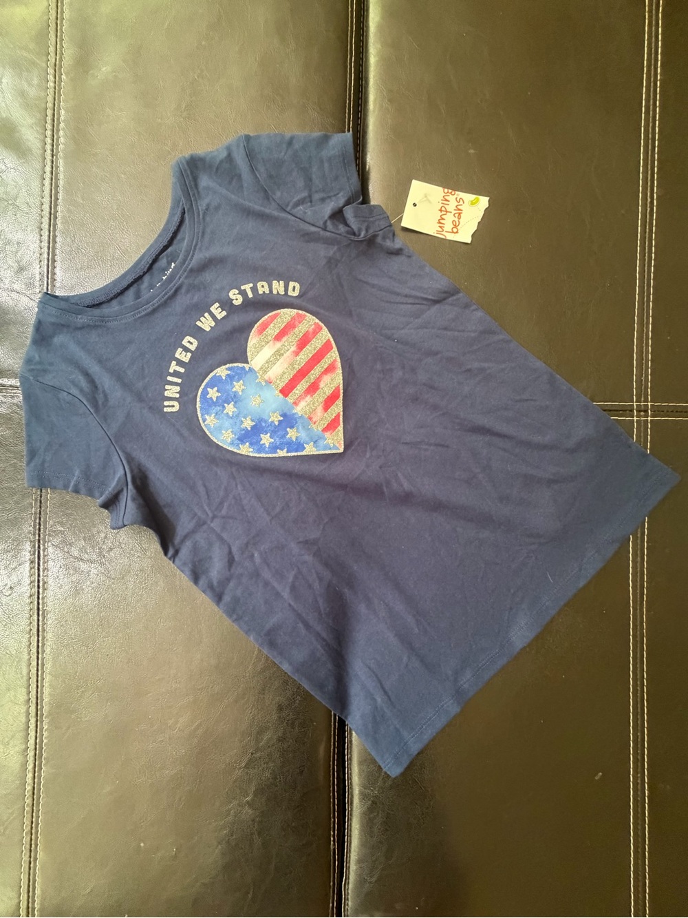 Jumping Beans - Girl’s “United We Stand” With Sparkly Red, White & Blue Heart